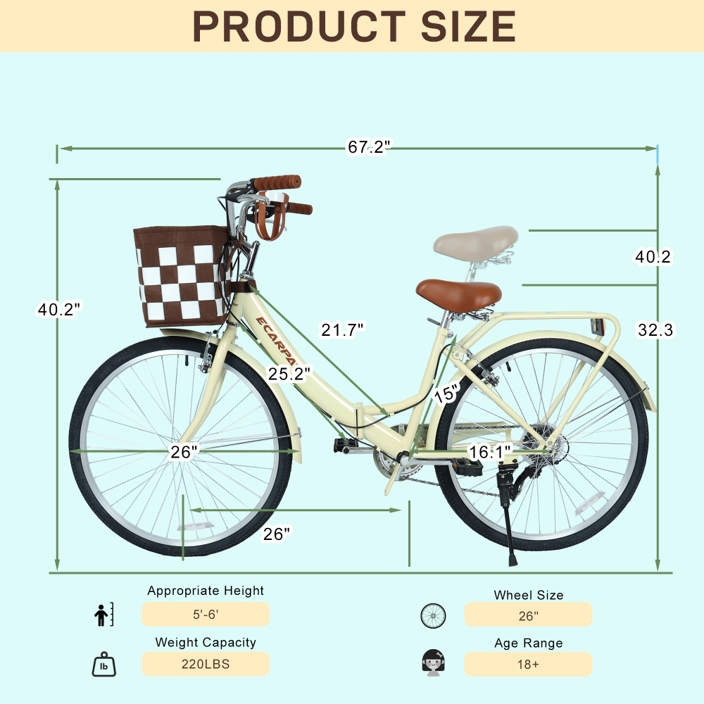A26285B 26인치 접이식 시티 자전거, 7단 변속 - Carbon Bike Frame 리뷰 및 가격