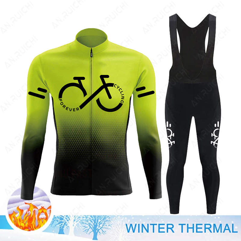 2023 겨울 열 양털 사이클링 저지 세트 Mens M - Cycling Gear Brands 리뷰 및 가격
